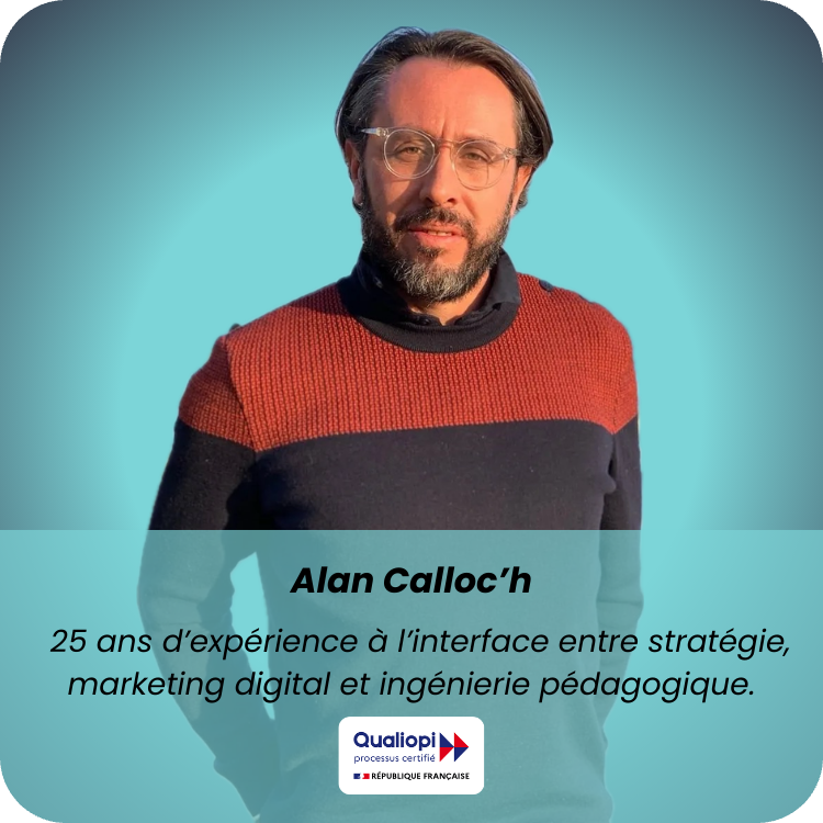 “Je vous aide à franchir chaque étape avec méthode et bienveillance.” Alan Calloc’h Formateur & fondateur de Turquoise Academy +5 000 personnes formées au marketing digital (8)-modified