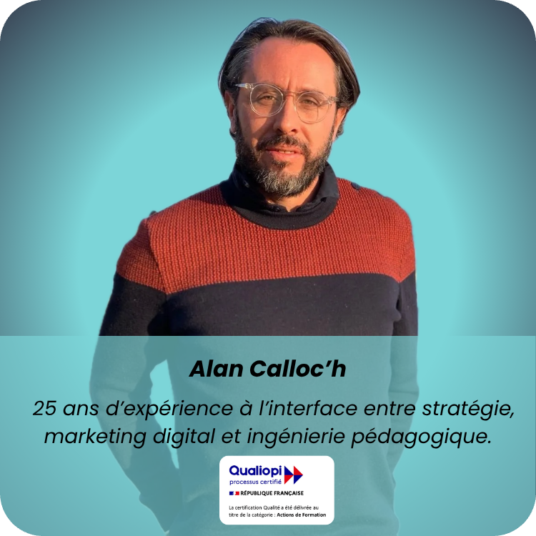 “Je vous aide à franchir chaque étape avec méthode et bienveillance.” Alan Calloc’h Formateur & fondateur de Turquoise Academy +5 000 personnes formées au marketing digital (9)-modified