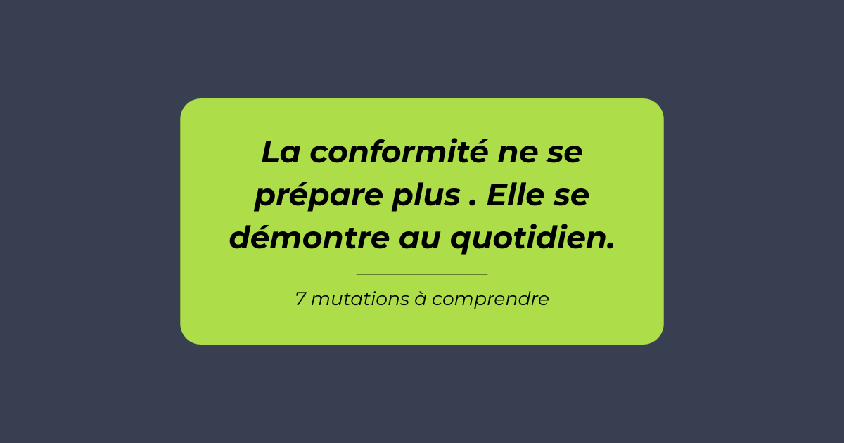Visuel présentant les principales mutations de la conformité des organismes de formation