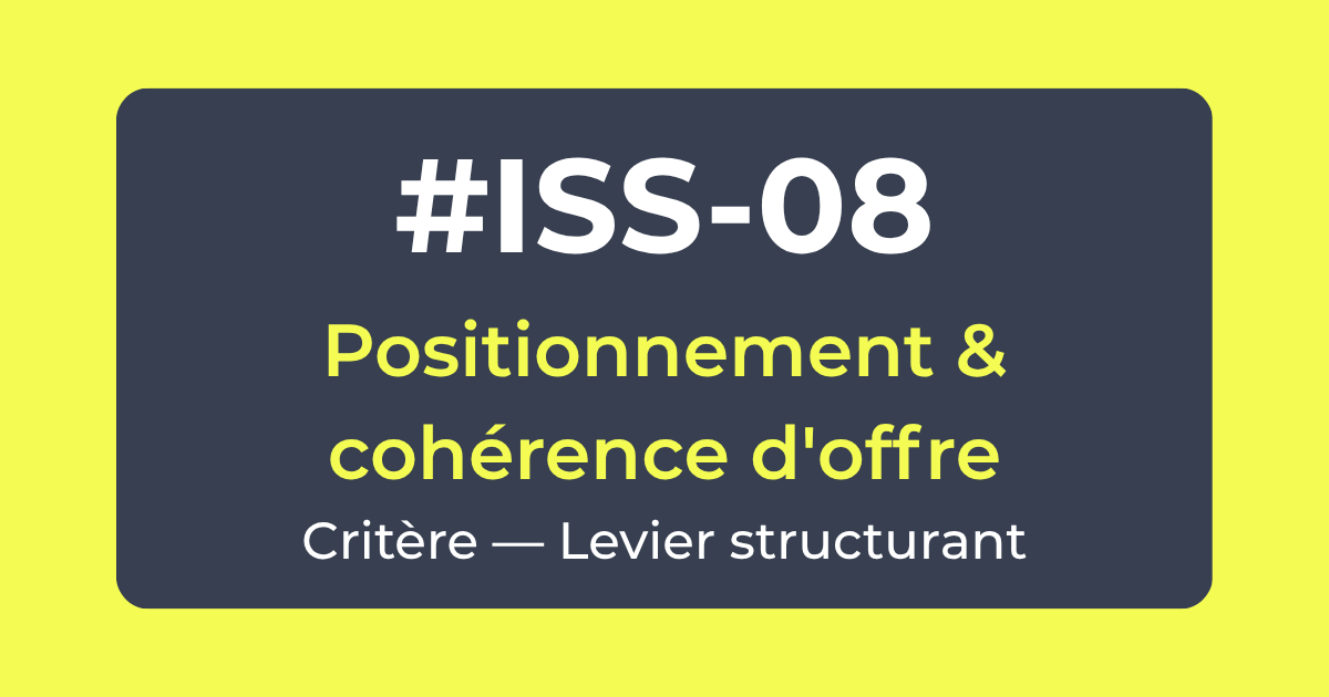 Critère #ISS-08 — Positionnement & cohérence d'offre — Levier Structurant — Référentiel ISS Turquoise Academy