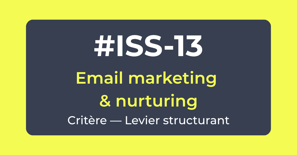 Critère #ISS-13 — Email marketing & nurturing — Levier Structurant — Référentiel ISS Turquoise Academy