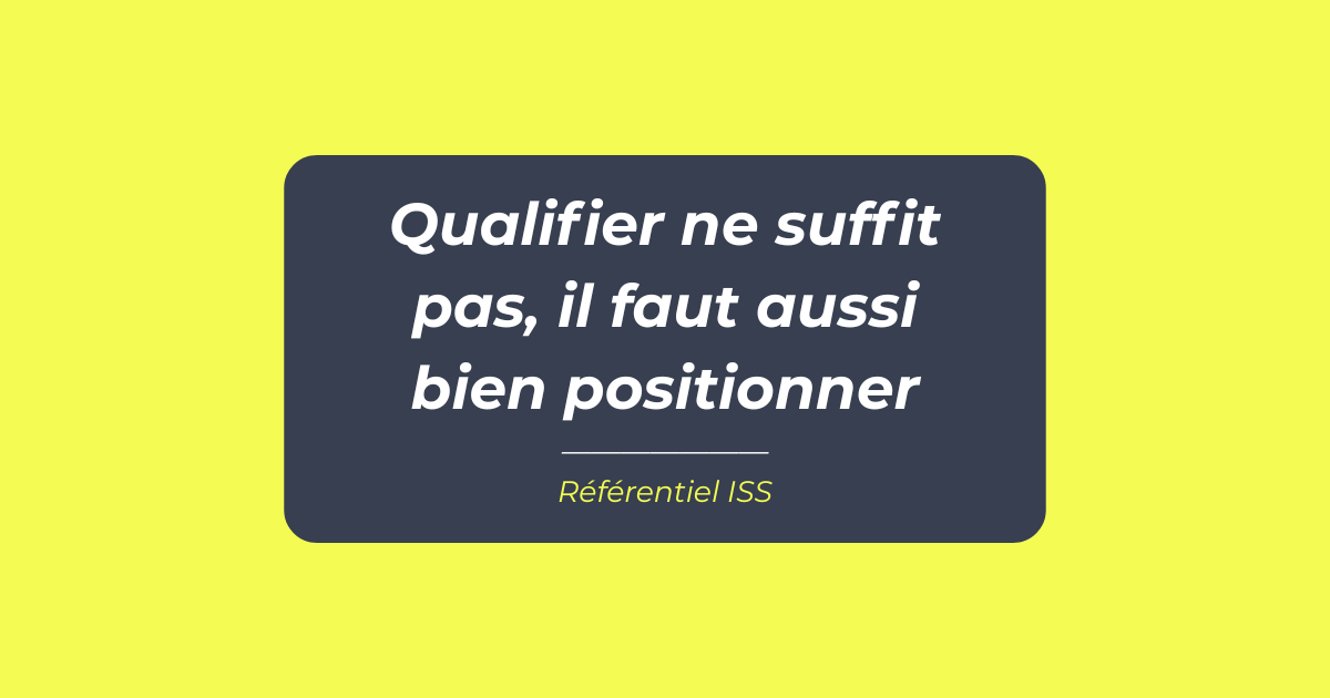 Visuel ISS-VC-08 sur la qualification et le positionnement des prospects, référentiel ISS Turquoise Academy
